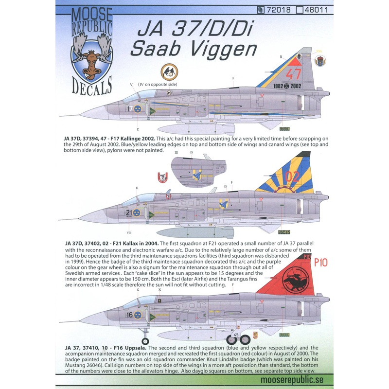 1/72 Saab Viggen JA 37/D/Di