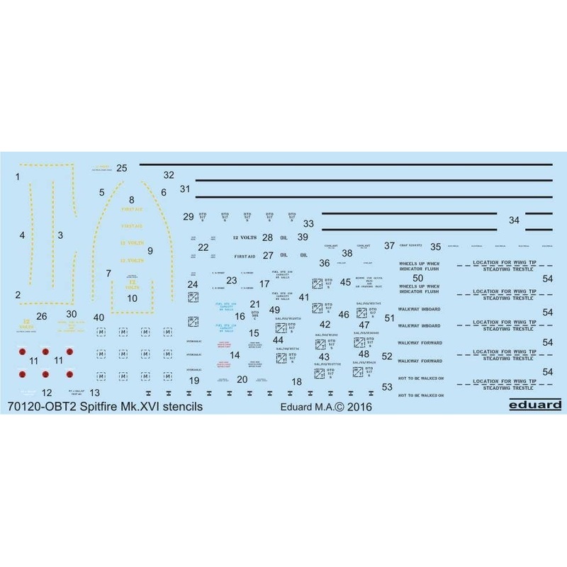 1/72 Spitfire Mk.XVI Bubbletop Stencils (Eduard)