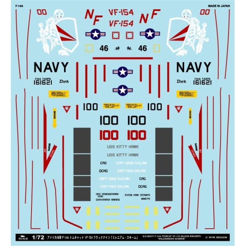 1/72 U.S. Navy F-14A Tomcat VF-154 Black Knights Millennium Scheme