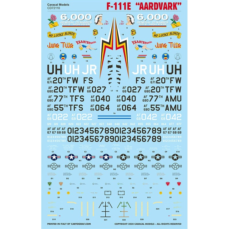 1/72 US Air Force F-111E Ardberg Decal
