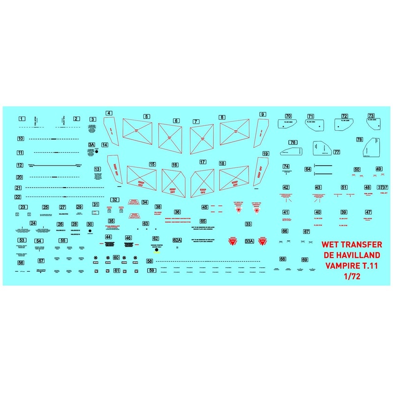1/72 Vampire T.11 Stencils