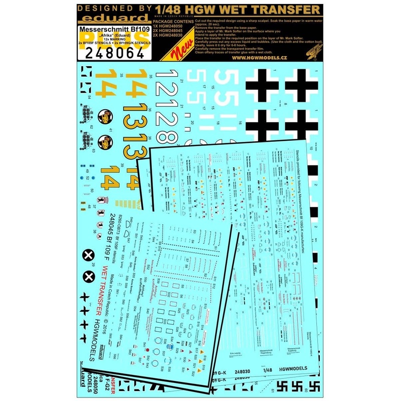 1/48 Bf 109 Afrika PLUS Stencils & Markings (for Eduard)