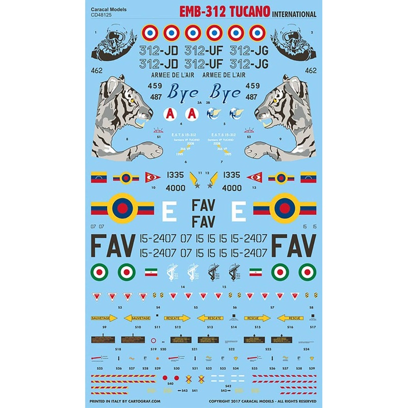 1/48 Embraer EMB-312 Tucano International Decal