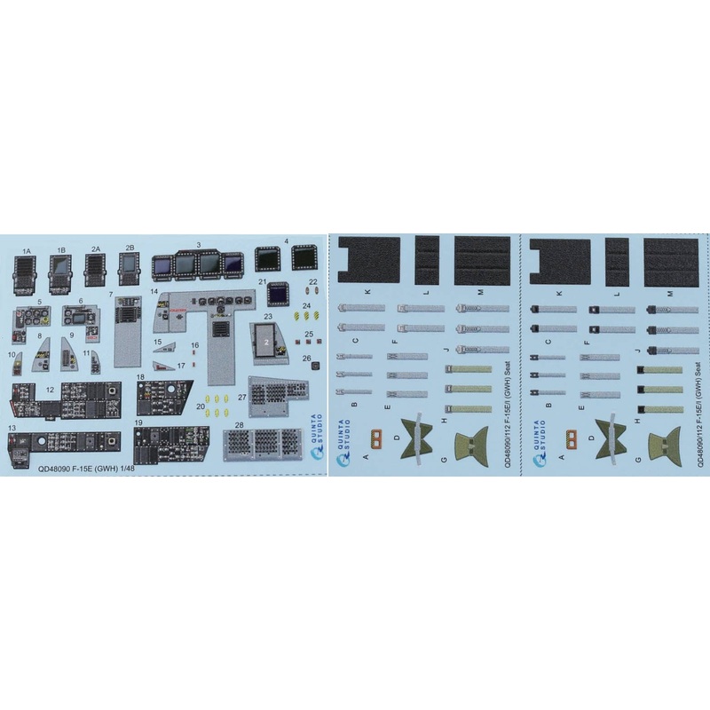 1/48 F-15E 3D-Printed & coloured Interior on decal paper (for GWH kit)