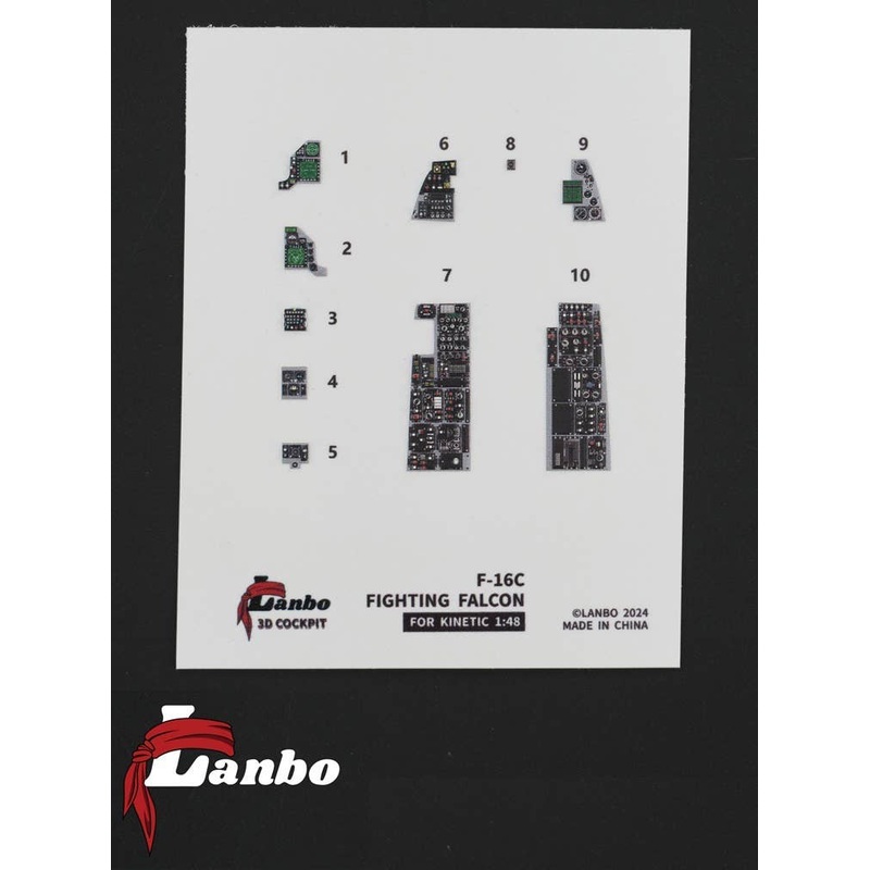 1/48 F-16C 3D interior decal