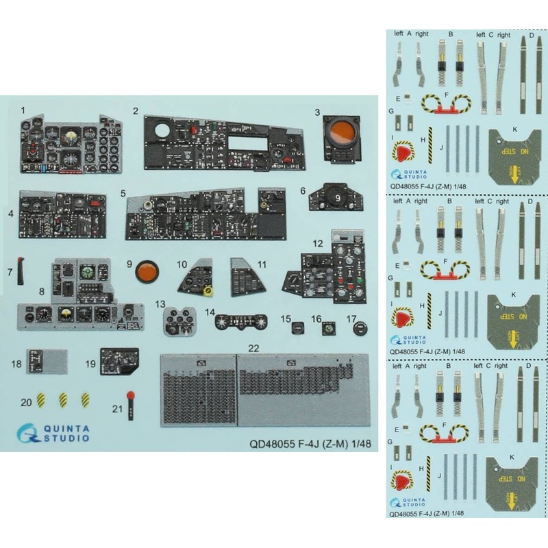 1/48 F-4J Interior 3D Decal (for Zoukei-Mura)