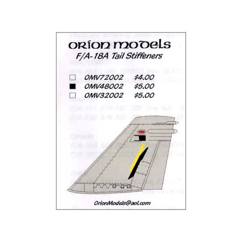 1/48 F/A-18 Tail Stiffeners
