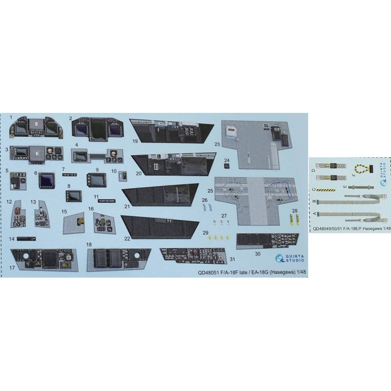 1/48 F/A-18F late/EA-18G Interior 3D Decal (for Hasegawa kit)