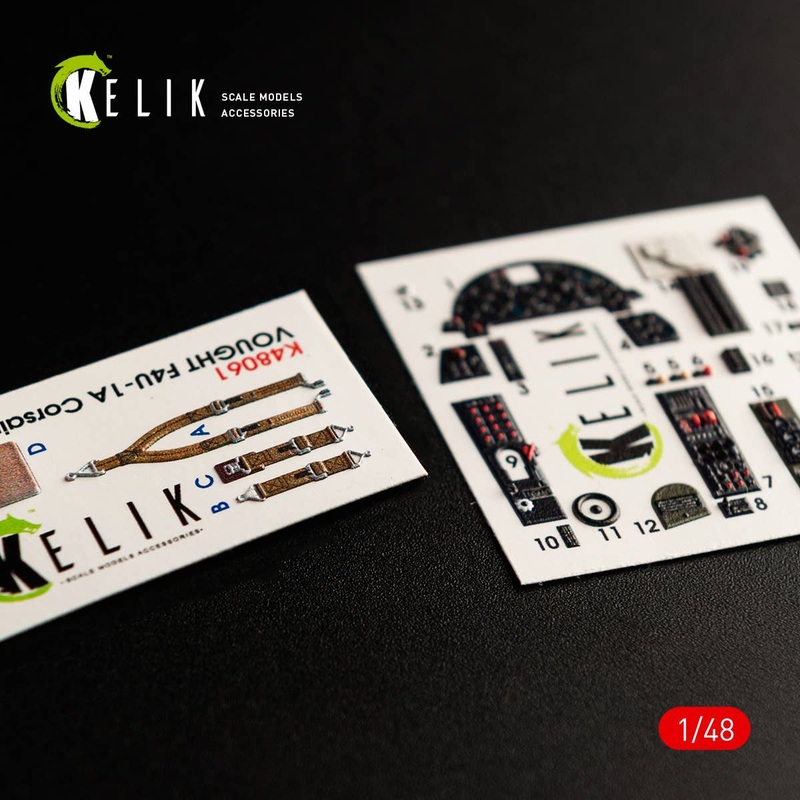 1/48 F4U-1A Corsair interior 3D decals for Tamiya kit