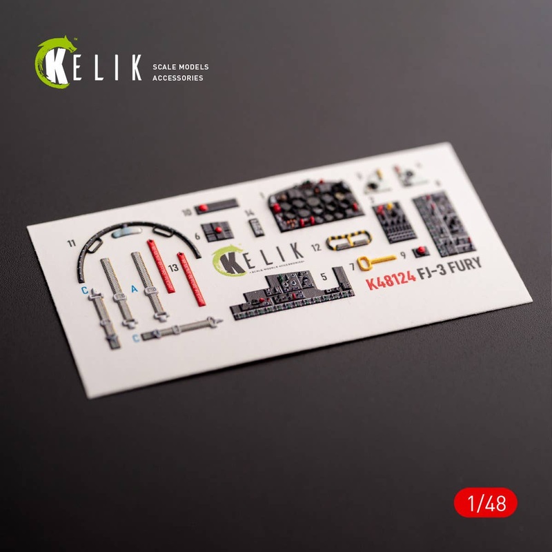 1/48 FJ-3 - interior 3D decals for Zimi Model/KittyHawk kit kit (for. Zimi Model/KittyHawk)