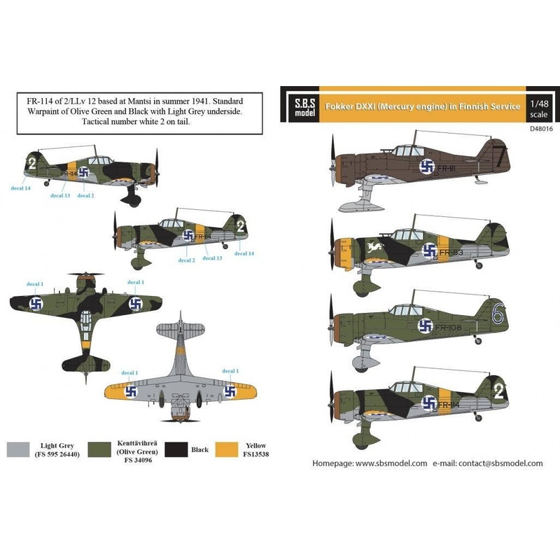 1/48 Fokker DXXI (Mercury Engine) in Finnish Service