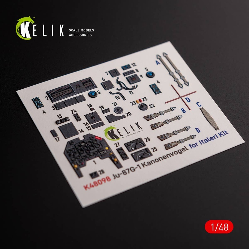 1/48 Ju-87G-1 Kanonenvogel - interior 3D decals for Italeri kit