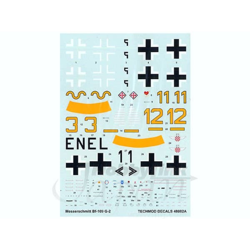 1/48 Messerschmitt Bf109G-2 Decals w/Canopy Mask