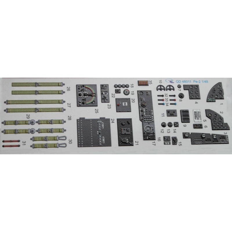 1/48 Pe-2 Interior 3D Decal (for Zvezda)