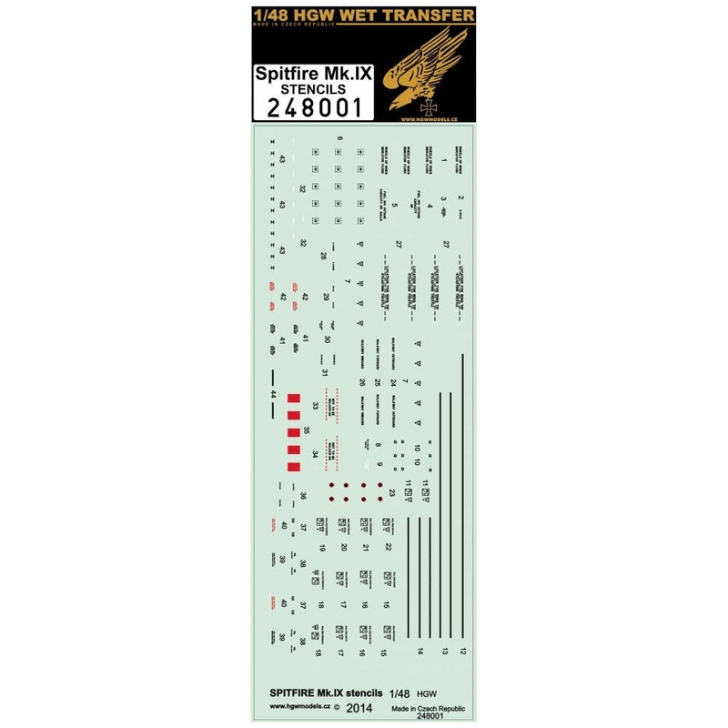 1/48 spitfire MK.IX - Stencils