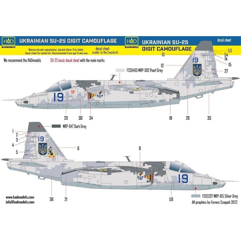 1/48 Su-25 Ukrainian Digital Camouflage Decal II