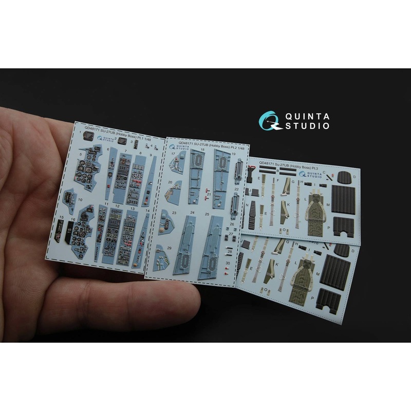1/48 Su-27UB 3D-Printed & coloured Interior on decal paper (for HobbyBoss kit)