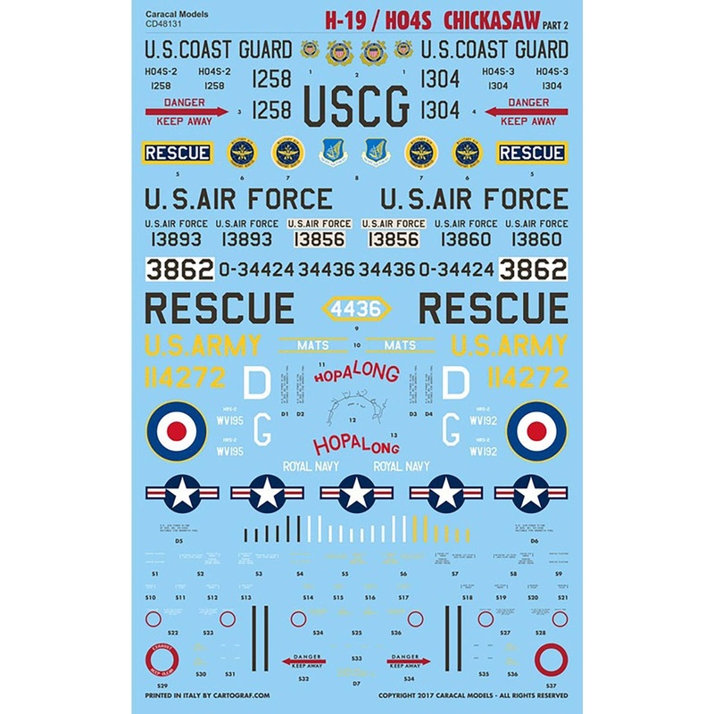 1/48 United States Coast Guard H-19 / HO4S Chickasaw Part 2 Decal