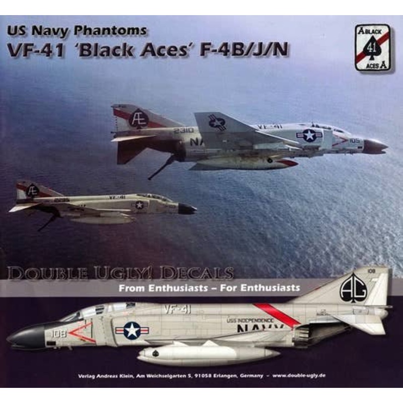 1/48 US Navy Phantoms VF-41 "Black Aces" F-4B/J/N Double UGLY! Decals