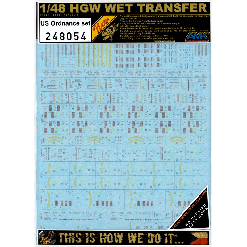 1/48 US Ordnance Set Stencils
