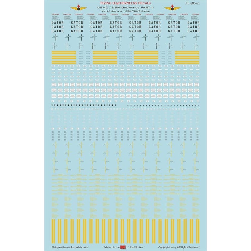 1/48 USMC, Navy Weapon Part II MK-20 Rockeye CBU-78 Gater Decal Set