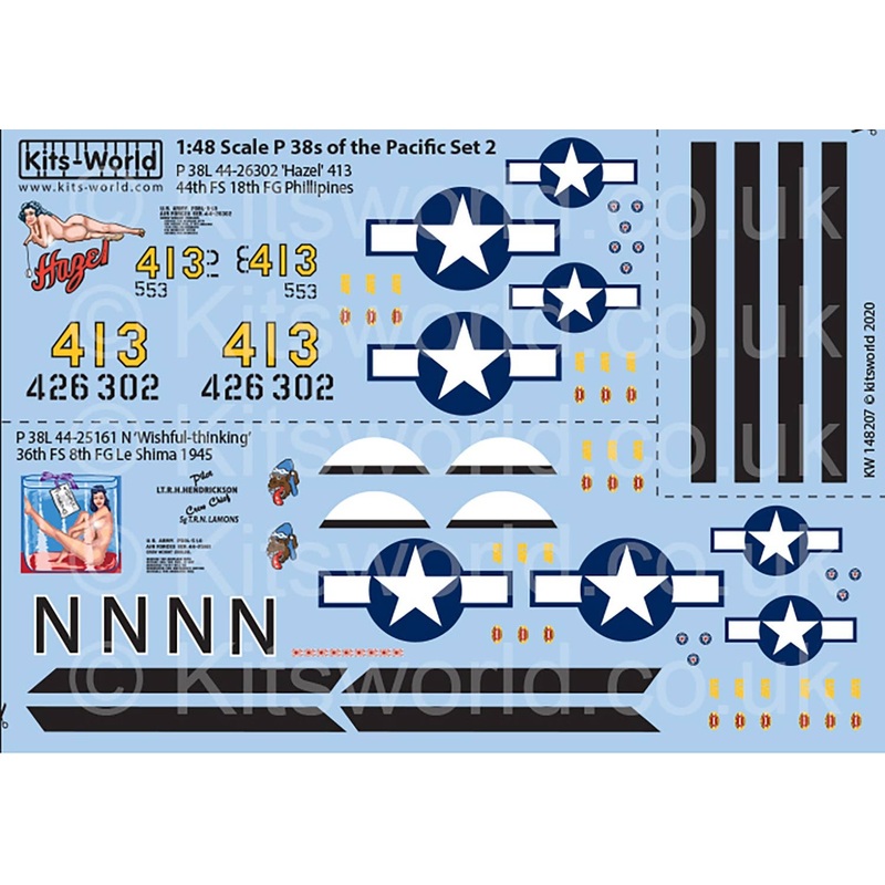 1/48 WW.II US Forces P-38 Lightning's of the Pacific (Late War) Decal Set 2