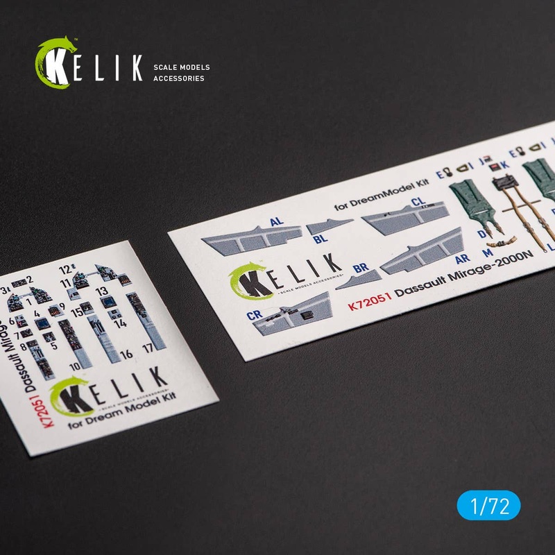 1/72 Mirage - 2000N - interior 3D decals for Dream Model kit