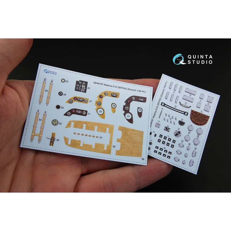 1/48 Albatros D.III OEFFAG 3D-Printed & coloured Interior on decal paper for Eduard kit
