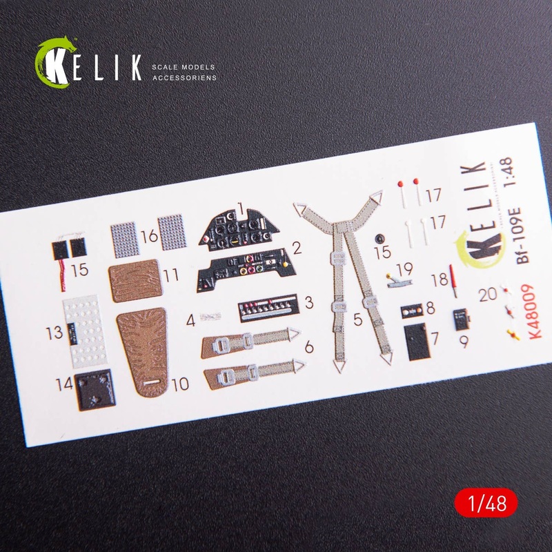 1/48 Bf-109E interior 3D decals for WingsyKits kit
