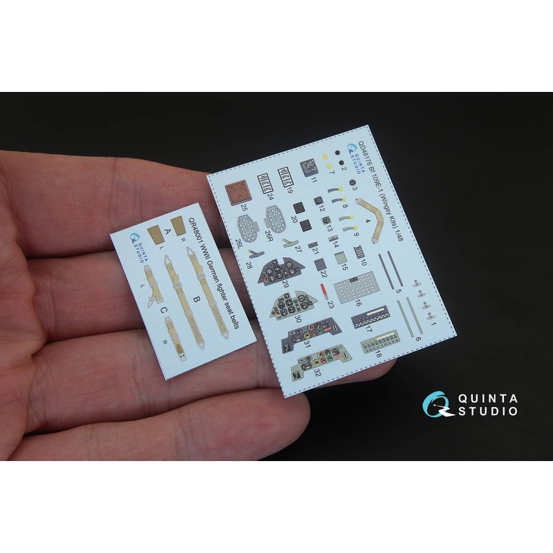 1/48 Bf109E-1 3D-Printed & coloured Interior on decal paper for Wingsy Kits kit