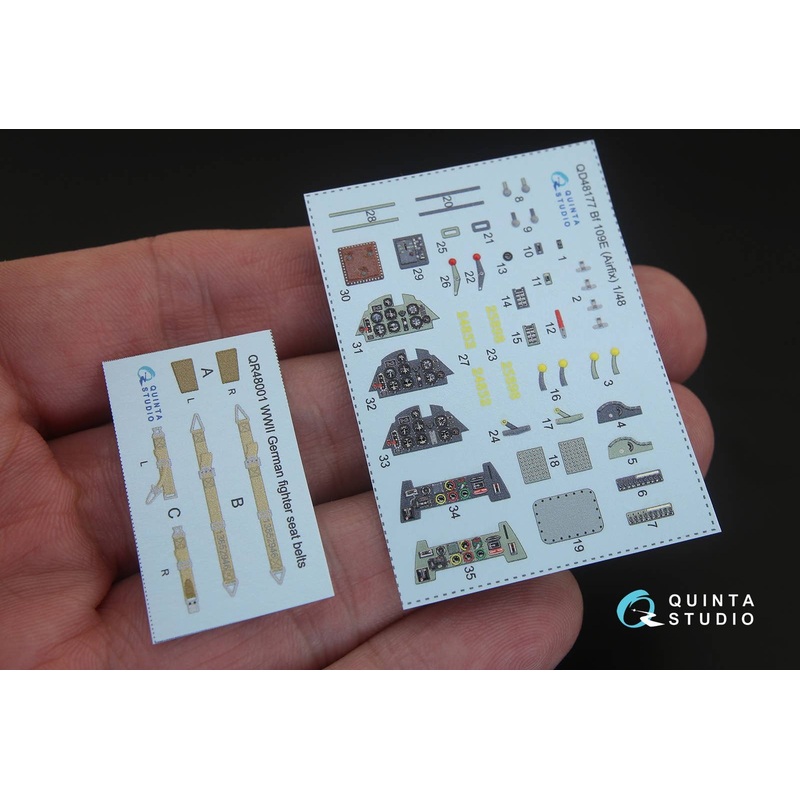 1/48 Bf109E 3D-Printed & Colored Decals for Airfix Kit