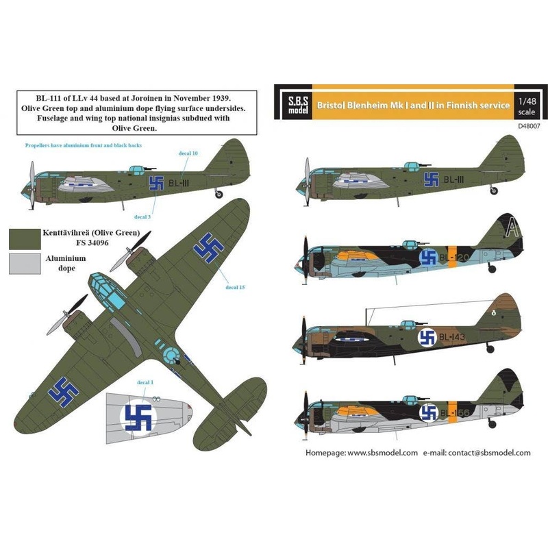 1/48 Bristol Blenheim Mk. I-II in Finnish Service