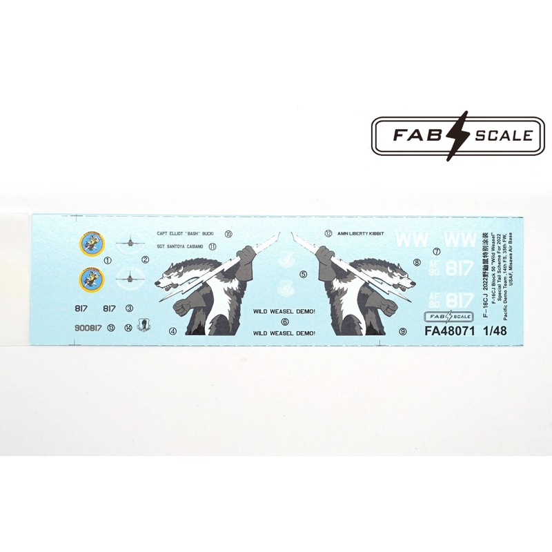 1/48 F-16CJ Wild Weasel Special Tail Scheme for 2022 Pacific Demo Team Decals