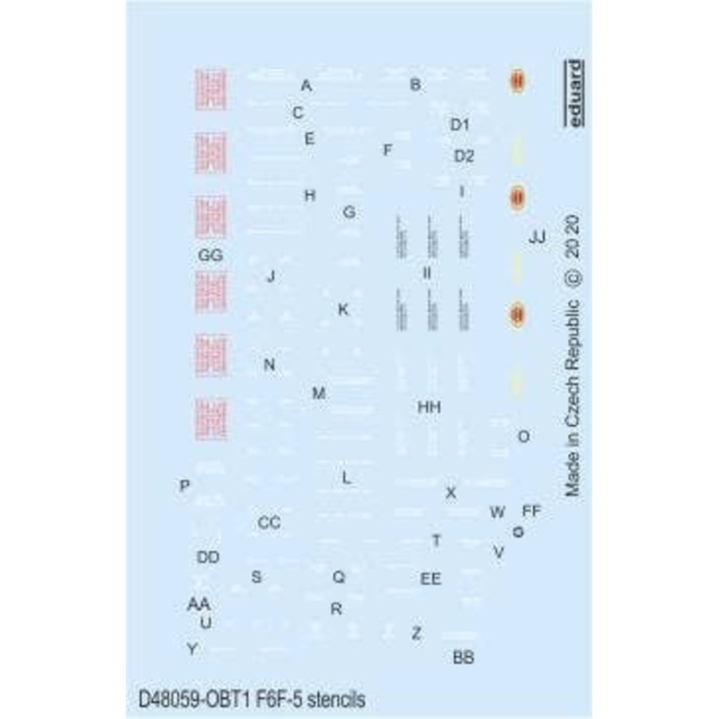 1/48 F6F-5 Stencils (for Eduard)