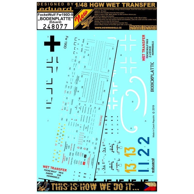1/48 Fw190D-9 Bodenplatte Markings & Stencils (for Eduard)