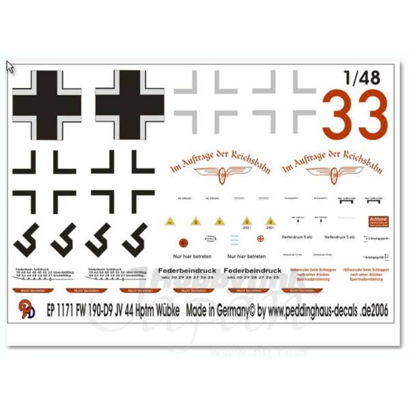 1/48 Fw190D-9 Hptm.Waidemar Wuebke JV44 Papageienstaffel