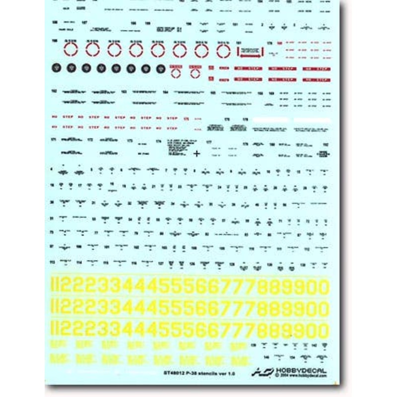 1/48 P-38 Stencils ver 1.0