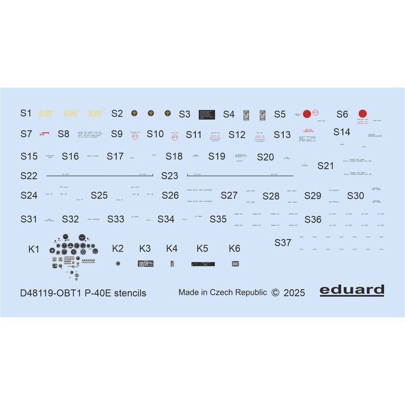 1/48 P-40E stencils