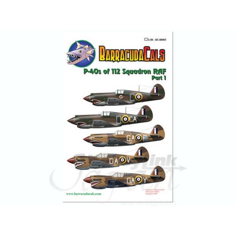 1/48 P-40s RAF 112th Squadron Part 1 Decals