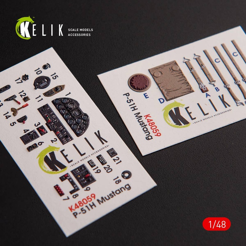1/48 P-51H Mustang interior 3D decals for Modelsvit kit