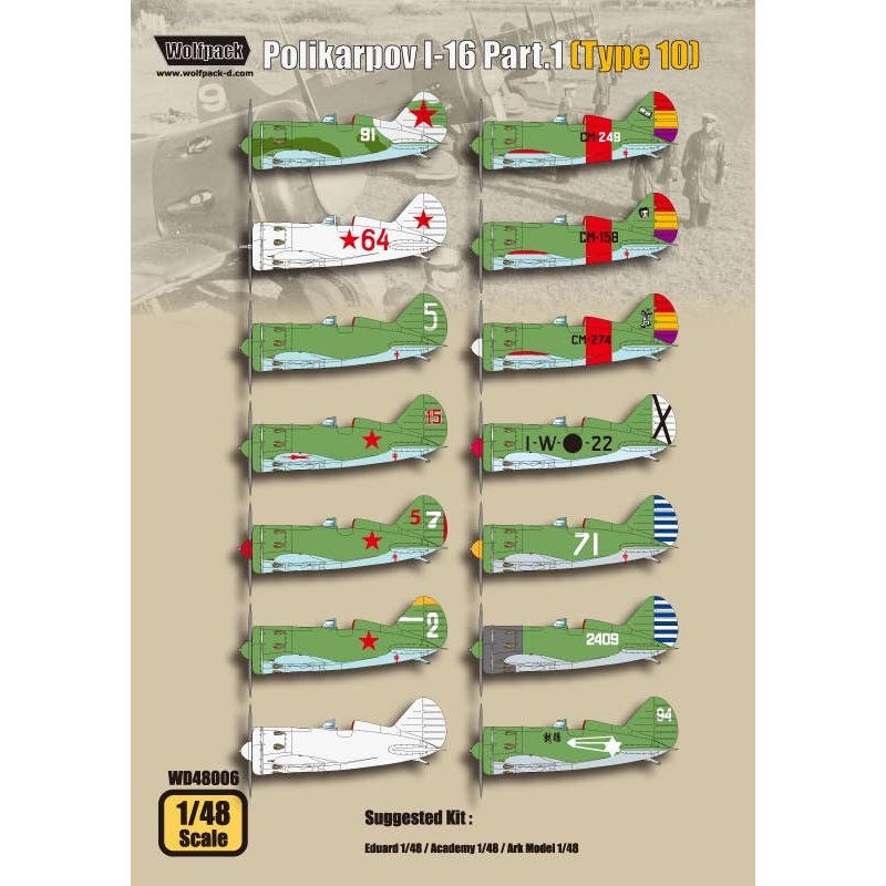 1/48 Polikarpov I-16 Decal Part.1(Type10)