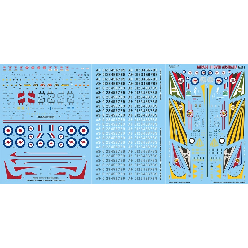 1/48 Royal Australia Air Force Mirage III Part 2 Decal Set