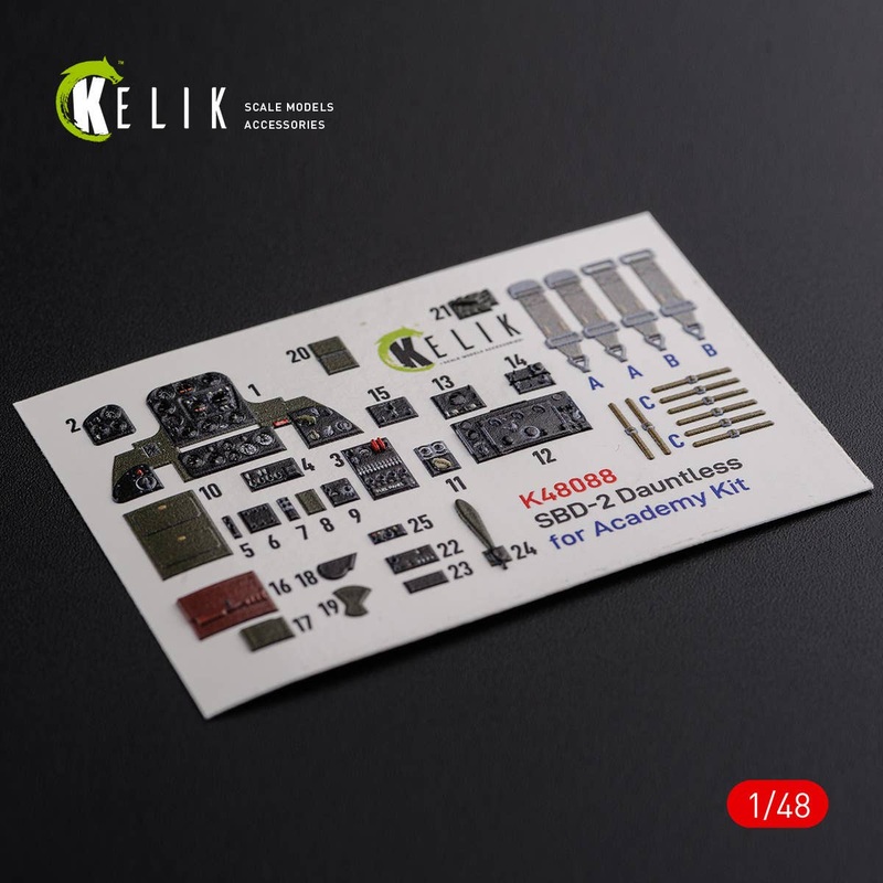 1/48 SBD-2 Dauntless interior 3D decals for Academy kit