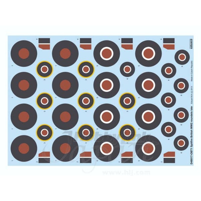 1/48 Spitfire British WW2 Roundels Late