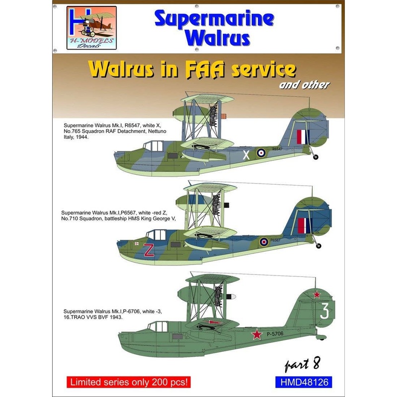 1/48 Supermarine Walrus Mk.I Part 8 in FAA Service and Other
