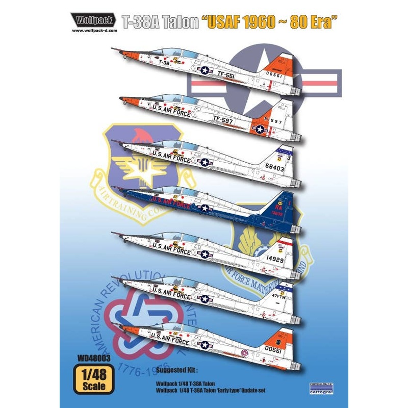 1/48 T-38A Talon USAF 1960-1980 Era Decal