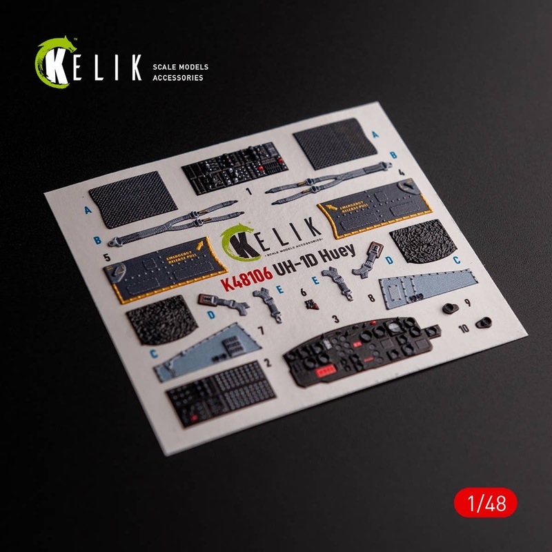 1/48 UH-1D Huey -  interior 3D decals for Zimi Model/KittyHawk kit