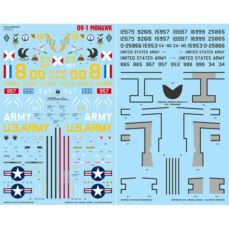 1/48 US Army OV-1 Mohawk Decal