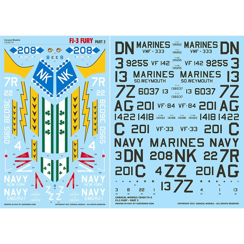 1/48 US Navy FJ-3 Fury Part 2 Decal