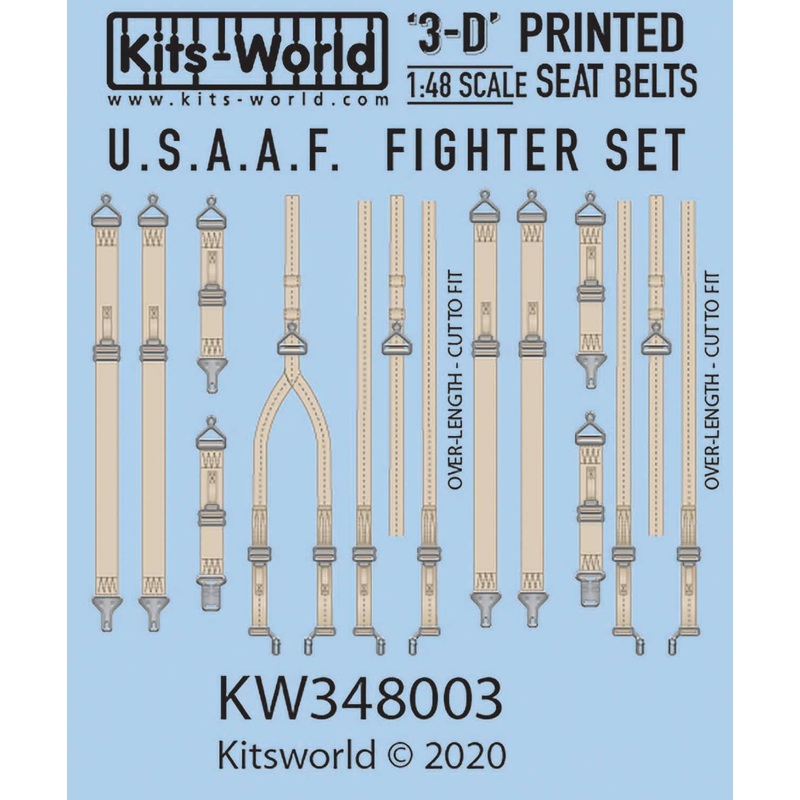 1/48 WW.II US Army Fighter Seatbelt Detail Up 3D Decal
